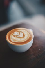 coffee latte in coffee shop cafe
