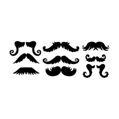 Vector mustache silhouette isolated