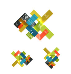 Fototapeta na wymiar Set of abstract geometric paper graphic layouts