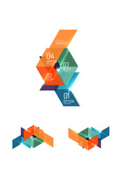 Set of abstract geometric paper graphic layouts