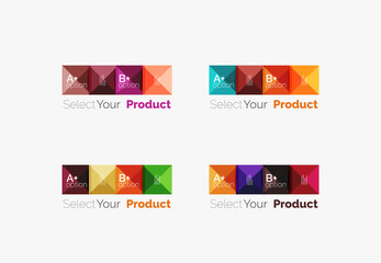 Set of square abstract background templates or infographics