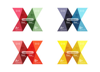 Vector collection of colorful geometric shape infographic banners