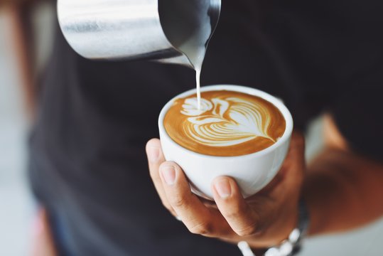 Fototapeta kawa latte w kawiarni kawiarni