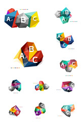 Vector colorful abstract low poly infographic background