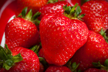 Macro on strawberries