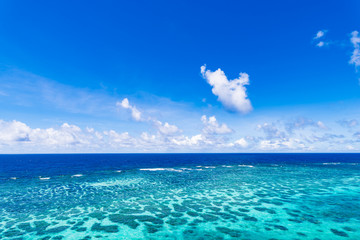 Sea, reef, landscape. Okinawa, Japan, Asia.