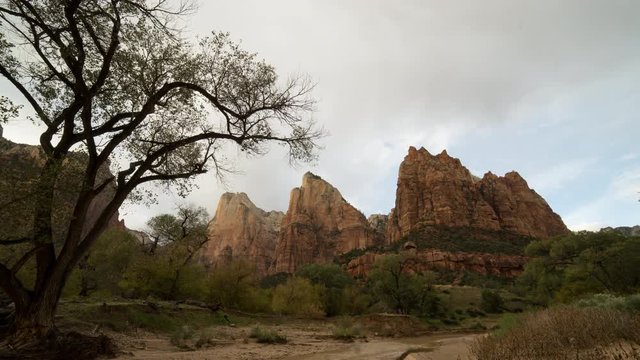 Zion National Park The Three Patriarchs Timelapse