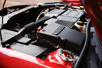 Obraz na płótnie Canvas Close up of car engine