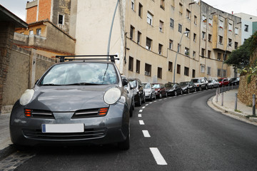 Car parked on city street