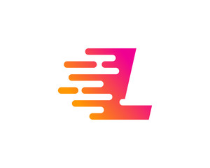 Letter L Speed Logo Design Template Element