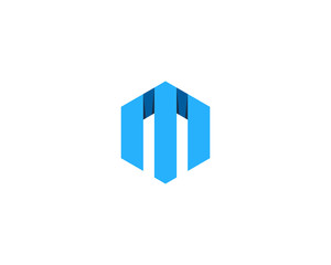 Letter M Hexa Logo Design Element