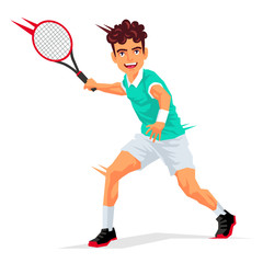 Obraz na płótnie Canvas Tennis player with a racket in his hand
