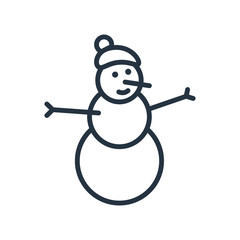 snowman line web icon on white background