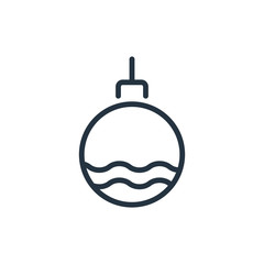 christmas ball line web icon on white background