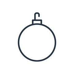 christmas ball line web icon on white background