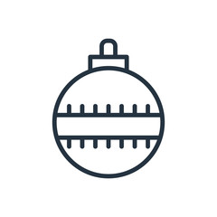 christmas ball line web icon on white background