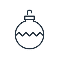 christmas ball line web icon on white background