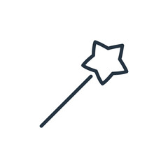 Naklejka premium wizard wand line web icon on white background