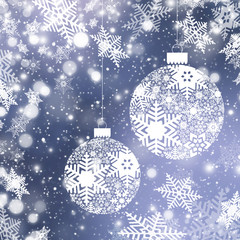 Fototapeta na wymiar Christmas background with Christmas balls with snowflake ornament