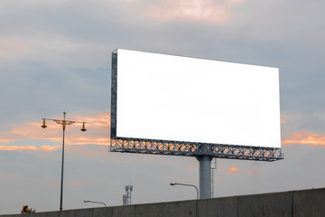 Blank white billboard - can advertisement for display or montage product and business