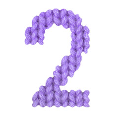 Number 2 (two) alphabet, color purple