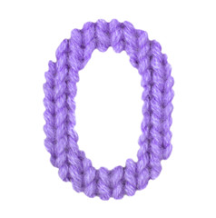 Number 0 alphabet, color purple