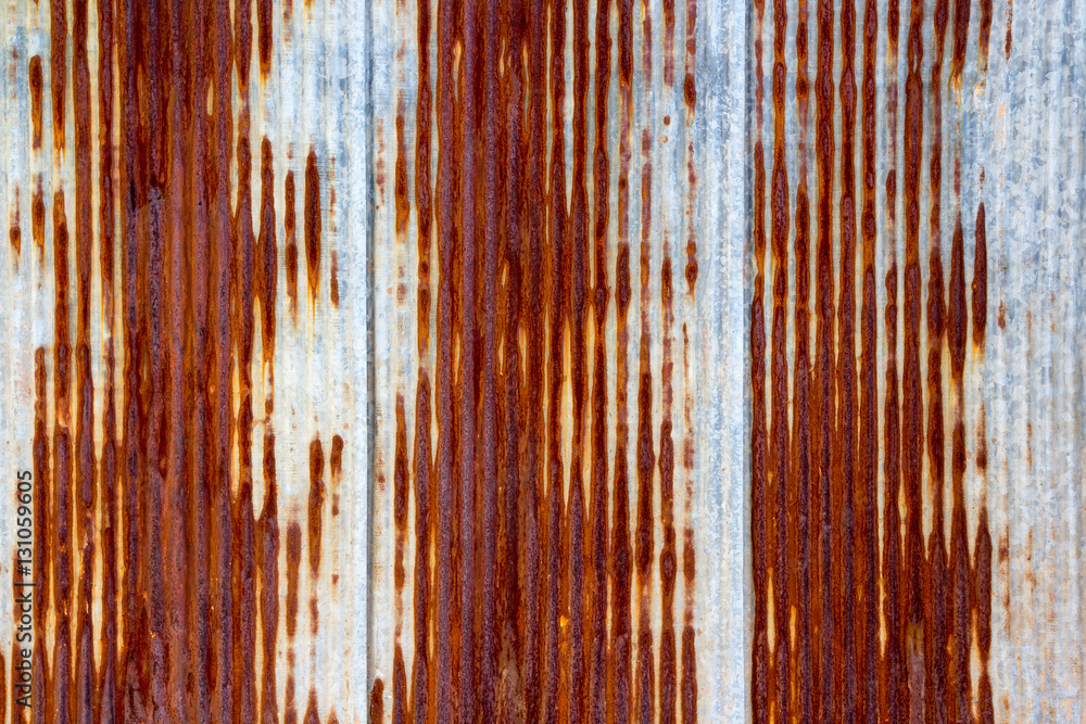 Wall mural rusting metal fencing or siding