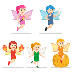 female fairy character set