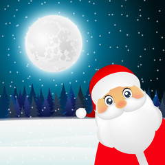 Santa Claus standing in the forest vector illustration holiday