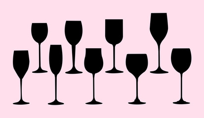 Wine glasses silhouette. Good use for symbol, logo, web icon, sign, or design you want.