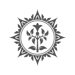 Obraz premium Silhouette of an abstract tree. Abstract plant.