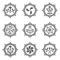 Silhouette of an abstract tree. Abstract plant.