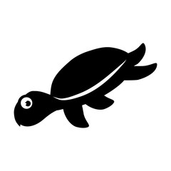 Marine turtle cartoon icon vector illustration graphic design