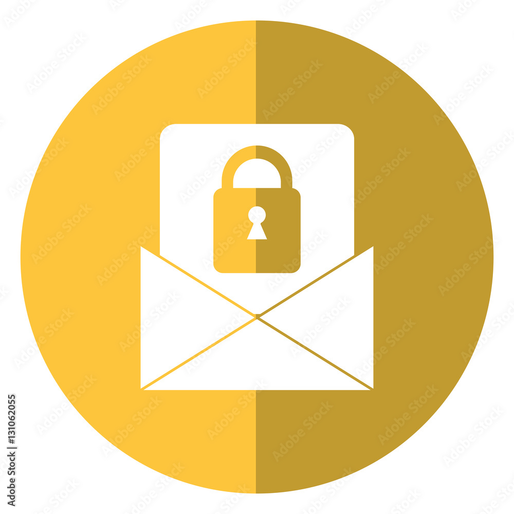 Poster email message security system technology shadow vector illustration eps 10