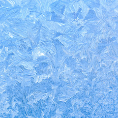 Ice patterns on glass