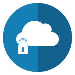 cloud data security system technology shadow vector illustration eps 10