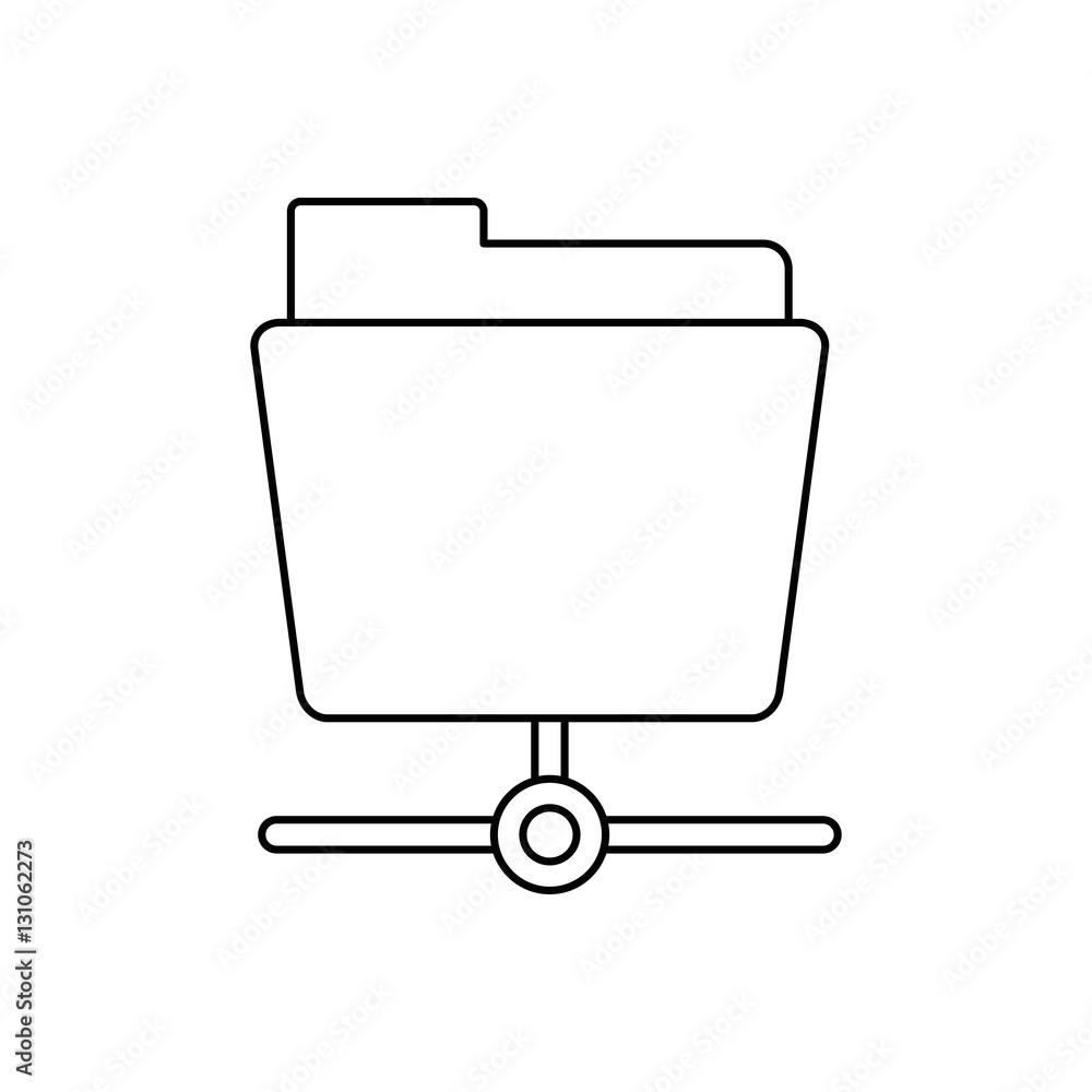Poster data server folder security system technology outline vector illustration eps 10