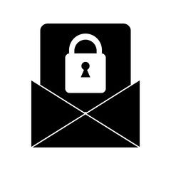 silhouette email message security system technology vector illustration eps 10