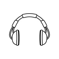 Fototapeta na wymiar Music headphones device icon vector illustration graphic