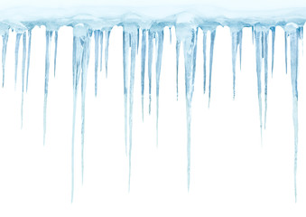 Icicles on a white background