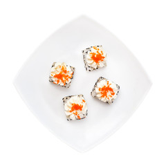 Sushi on the plate on a white background