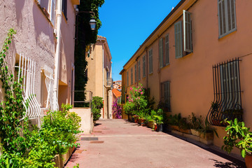 picturesque alley in the old town of Cannes