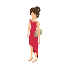 Young woman body complete icon vector illustration graphic design