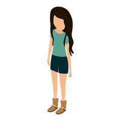 Fototapeta premium Young woman body complete icon vector illustration graphic design