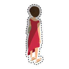 Young woman body complete icon vector illustration graphic design