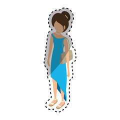 Young woman body complete icon vector illustration graphic design
