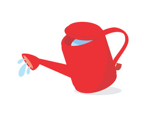 red watering can © vector_factory