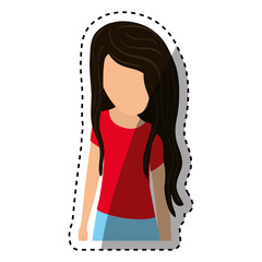 Young woman body complete icon vector illustration graphic design