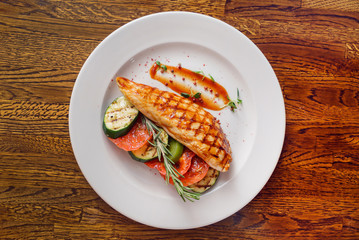 grilled chicken with vegetables