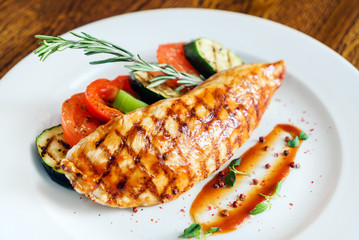 grilled chicken with vegetables